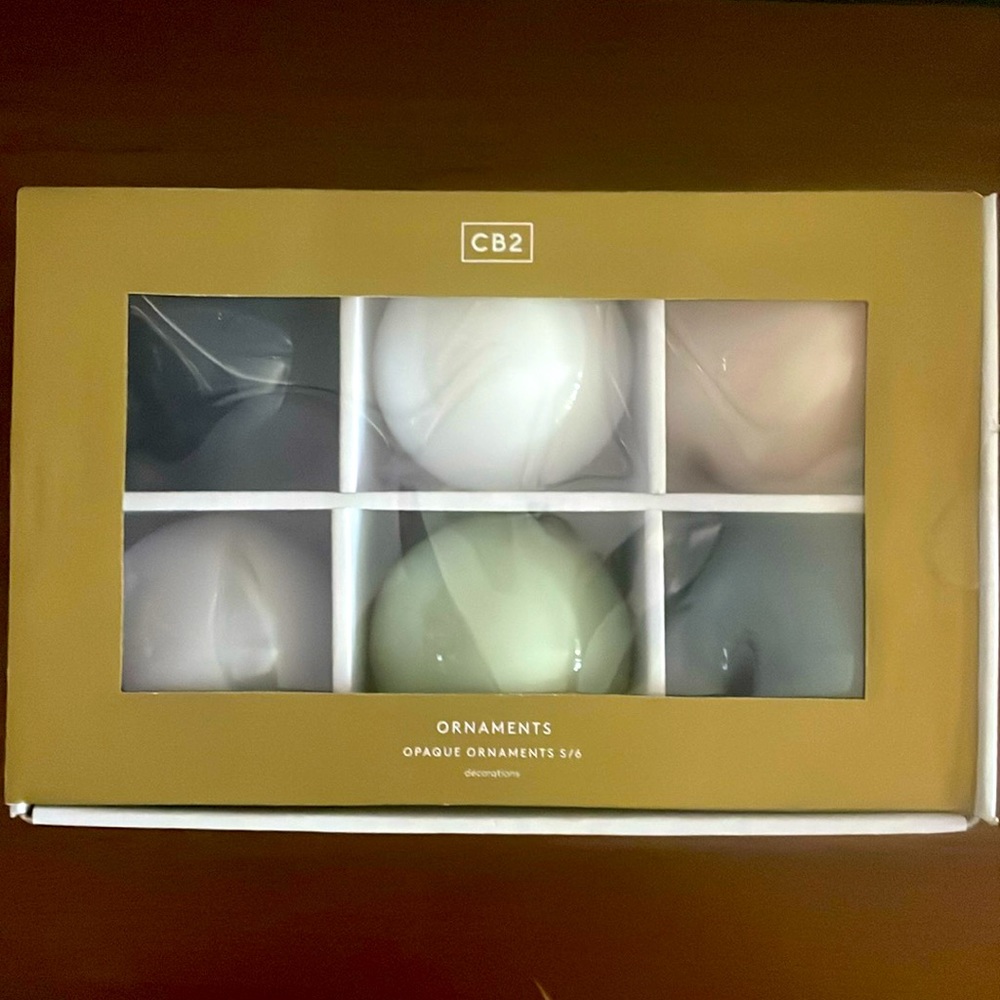 CB2 6 Opaque Ornaments